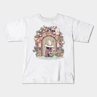 Fantasy Garden - Cute Geek Gamer Mage Flowers Gift Kids T-Shirt